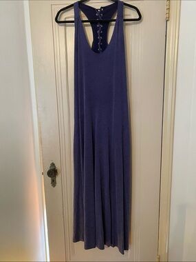 Anthropologie Purple Lace-Up Back Maxi Dress Size Medium